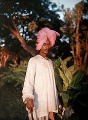 A man wearing a pink turban poses for a picture by Jules Gervais-Courtellemont.jpg