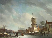 IJsvermaak op een stadsgracht, 1830-1837, Rijksmuseum Amsterdam
