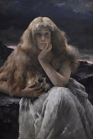 <i>Mary Magdalene</i> (Stevens) Painting by Alfred Stevens