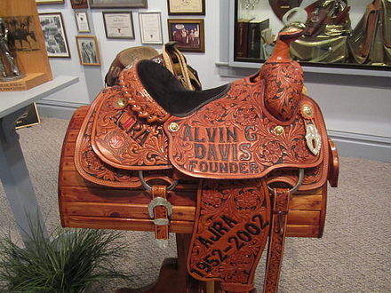 Western saddle at Garza County Historical Museum in Post, Texas, United States