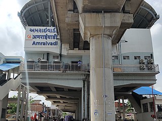 <span class="mw-page-title-main">Amraiwadi metro station</span> Ahmedabad Metros Blue Line metro station