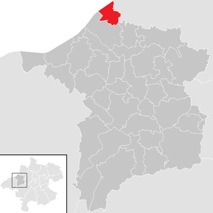 Location of the municipality of Antiesenhofen in the Ried im Innkreis district (clickable map)