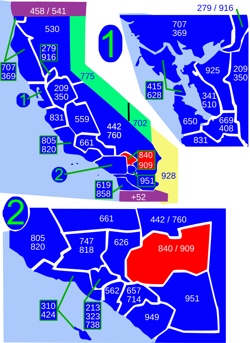 Area codes 909 and 840 - Wikipedia