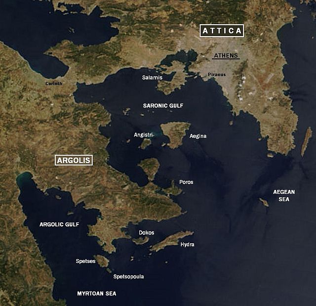 The Saronic Gulf and its major islands