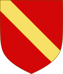 Arms of the counts and dukes of Noailles (gules, a bend or) Arms of the House of Noailles.svg