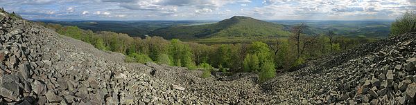 View from the stone run on the summit of Kleiner Gleichberg southward.