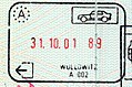 Exit stamp for road travel, issued at Wullowitz