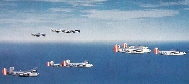 B-24s of the 458th Bomb Group, 96th Combat Bomb Wing, in 1944-45 color scheme