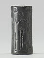 Babylonian - Cylinder Seal with Three Standing Figures and Inscriptions - Walters 42692 - Side D.jpg