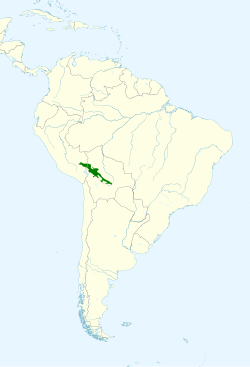 Distribución geográfica de la reinita de Yungas.