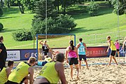 Deutsch: Beachhandball Europameisterschaften 2019 (Beach handball Euro); Tag 1: 2. Juli 2019 – Männer, Vorrunde Gruppe A, Deutschland-Norwegen 2:0 (22:14, 22:20) English: Beach handball Euro; Day 1: 2 July 2019 – Men Preliminary Round Group A – Germany-Norway 2:0 (22:14, 22:20)