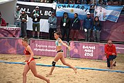 Deutsch: Beachhandball bei den Olympischen Jugendspielen 2018; Tag 5, 10. November 2018; Mädchen, Hauptrunde - Kroatien-Argentinien 1:2 English: Beach handball at the 2018 Summer Youth Olympics at 11 October 2018 – Girls Main Round – Croatia-Argentina 1:2