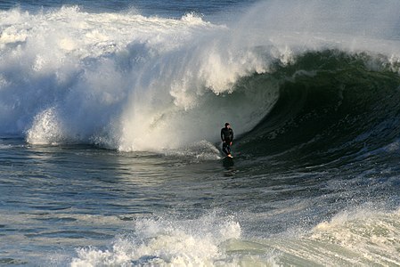 Big wave breaking in Santa Cruz