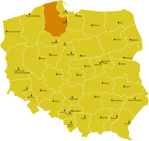 Mapa de la diócesis de Pelplin