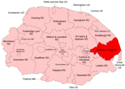 Position within Norfolk, 1935 Blofield and Flegg RD 1935.png