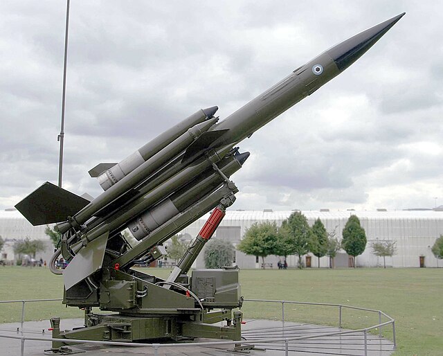 A Bloodhound missile at the RAF Museum, Hendon, London.