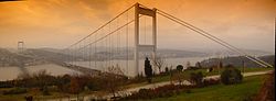 Fatih Sultan Mehmet Köprüsü'nün Otağtepe'den görünüşü