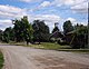 A view of a road and remaining buildings in Bourlamaque