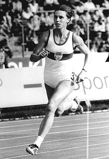 Koch at the 1984 East German Championships in Athletics in Erfurt, Thuringia, Germany