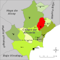 Розташування муніципалітету Бузот у комарці Кампо-де-Аліканте