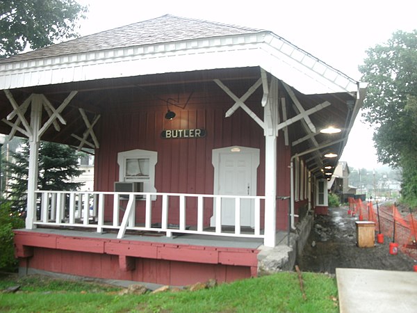 The former Butler station (for the New York, Susquehanna and Western Railroad) as seen in August 2011 just before Hurricane Irene