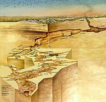 Three-dimensional map of Carlsbad Cavern made for the Park brochure. Art by Robert Hynes / NPS Carlsbad Cave map-NPS.jpg