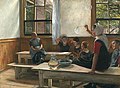 Enfants dans une salle de classe à Haarlem (Pays-Bas), Charles Frederic Ulrich, 1884.