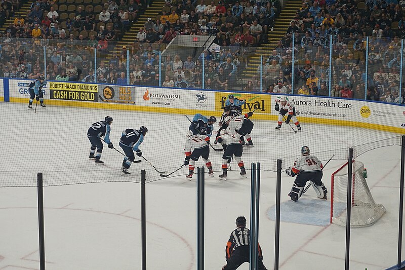 File:Coachella Valley Firebirds vs. Milwaukee Admirals June 2023 08 (face-off).jpg