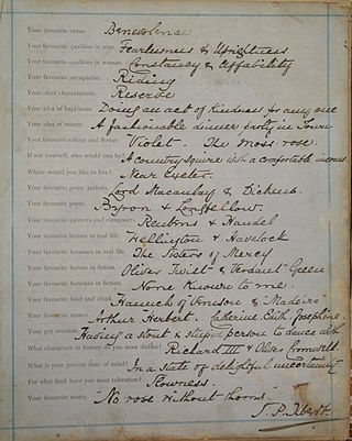 <span class="mw-page-title-main">Confession album</span> Book for recording the opinions of friends