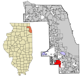 Cook County Illinois incorporated and unincorporated areas Tinley Park highlighted.svg