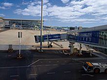 A vacant airbridge of Terminal 2