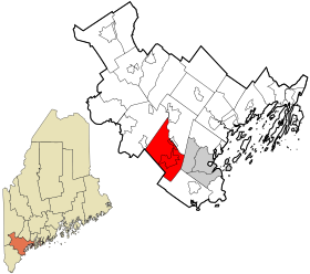 Cumberland County Maine incorporated and unincorporated areas Gorham highlighted.svg