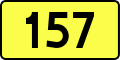 English: Sign of DW 157 with oficial font Drogowskaz and adequate dimensions.