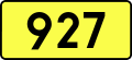 English: Sign of DW 927 with oficial font Drogowskaz and adequate dimensions.