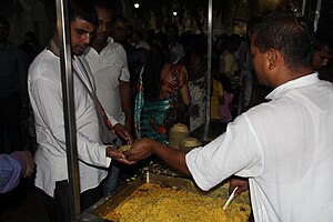 Daily Free Prasadam Distribution at ISKCON Juhu