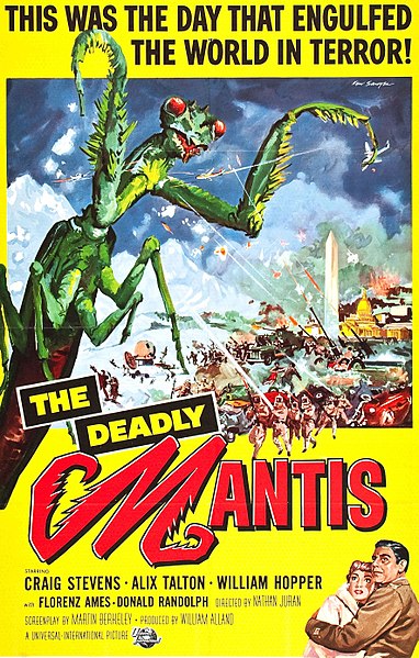 Big bug movie: Reynold Brown's poster for Nathan H. Juran's 1957 The Deadly Mantis