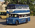 A Delaine Buses Titan PD2/20 with "tin front" and Willowbrook body.