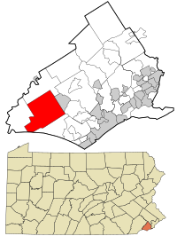 Delaware County Pennsylvania incorporated and unincorporated areas Concord highlighted.svg