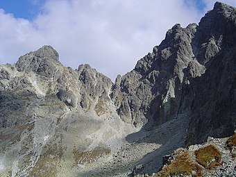 Dzika Turnia, Rohatka i Mała Wysoka widziane z Polskiego Grzebienia