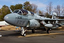 An EA-6B on display at the Patuxent River Naval Air Museum EA-6B Pax River Museum Front View 2.jpg