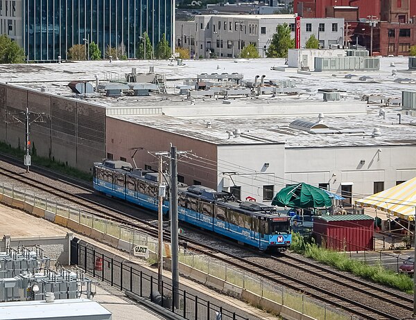 Eastbound Red Line train traveling through the Central West End