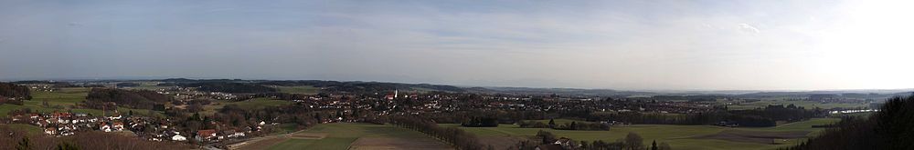 Panorama Ebersbergu z wieży widokowej
