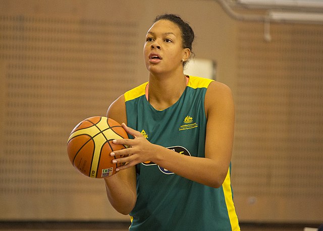 Liz Cambage, the first woman in Olympic history to slam dunk a basketball
