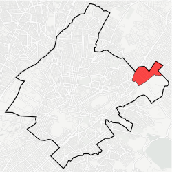 Kaupungin kartta, jossa Ellinoróson korostettuna.