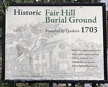 Sign at entrance Fair Hill Burial Ground sign.jpg