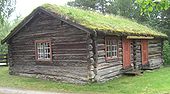 From 1888 on Fedraheimen was edited from this log cabin, now in Tynset Bygdemuseum.