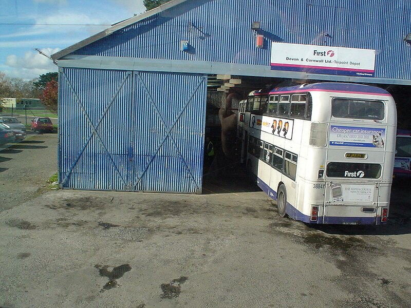 File:First bus Torpoint depot October 2004.jpg