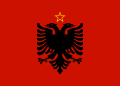 Albānijas Tautas Republikas karogs no 1946. līdz 1976. gadam, Albānijas Socialistiskās Tautas Republikas karogs no 1976. līdz 1991. gadam un Albānijas Republikas karogs no 1991. līdz 1992. gadam.