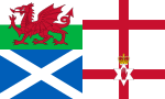 Thumbnail for File:Flags of Wales, England, Scotland, and Northern Ireland.svg