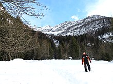 Veduta dei monti della val Formazza in inverno